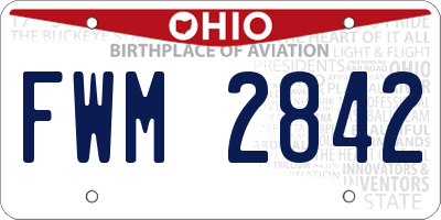 OH license plate FWM2842