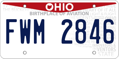 OH license plate FWM2846