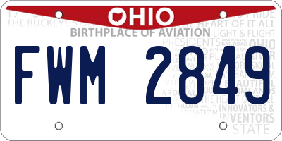OH license plate FWM2849