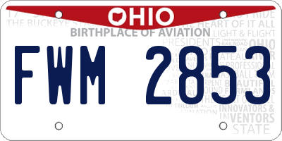 OH license plate FWM2853