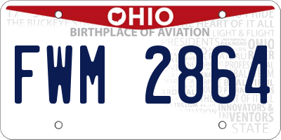 OH license plate FWM2864