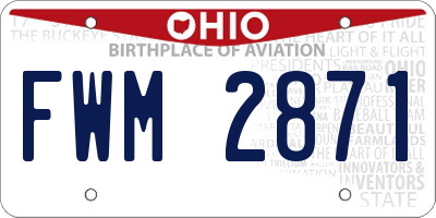 OH license plate FWM2871