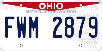 OH license plate FWM2879