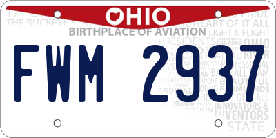 OH license plate FWM2937
