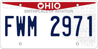 OH license plate FWM2971