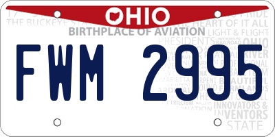 OH license plate FWM2995