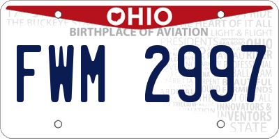 OH license plate FWM2997