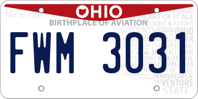 OH license plate FWM3031