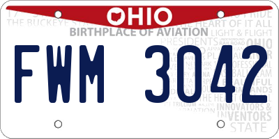 OH license plate FWM3042