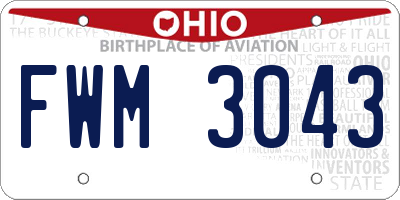 OH license plate FWM3043