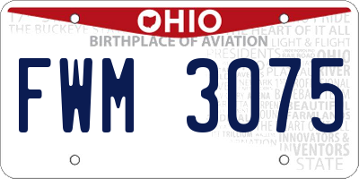 OH license plate FWM3075
