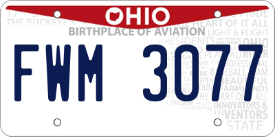 OH license plate FWM3077