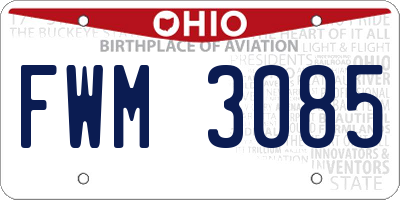 OH license plate FWM3085