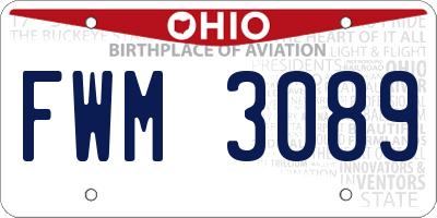 OH license plate FWM3089