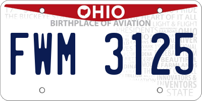 OH license plate FWM3125