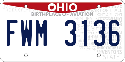 OH license plate FWM3136