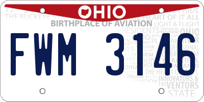 OH license plate FWM3146