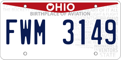 OH license plate FWM3149