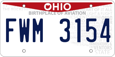 OH license plate FWM3154