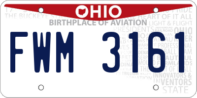 OH license plate FWM3161