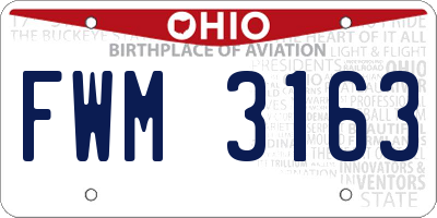 OH license plate FWM3163