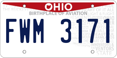 OH license plate FWM3171