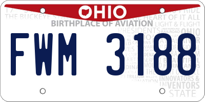 OH license plate FWM3188