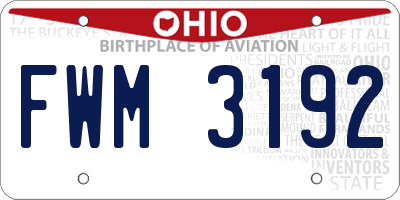 OH license plate FWM3192