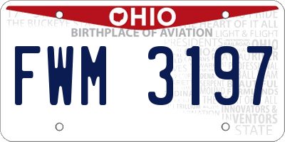 OH license plate FWM3197
