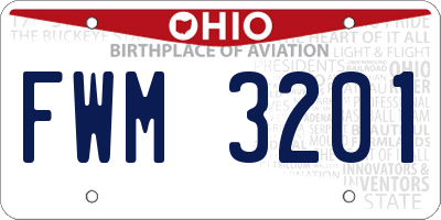 OH license plate FWM3201