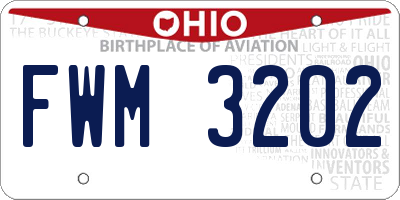 OH license plate FWM3202