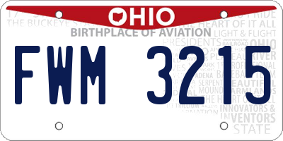 OH license plate FWM3215
