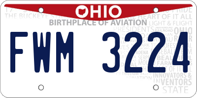OH license plate FWM3224