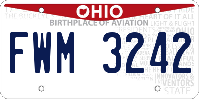 OH license plate FWM3242