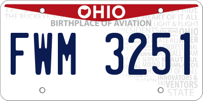 OH license plate FWM3251