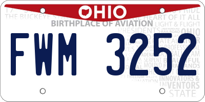 OH license plate FWM3252