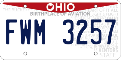 OH license plate FWM3257