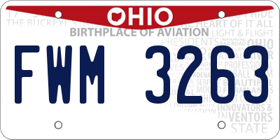 OH license plate FWM3263