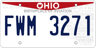OH license plate FWM3271