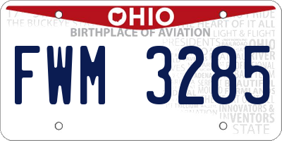 OH license plate FWM3285