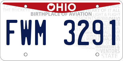 OH license plate FWM3291