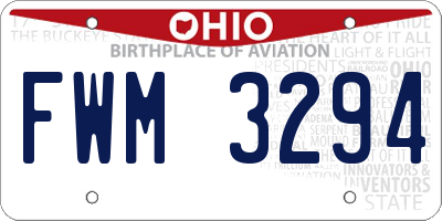 OH license plate FWM3294