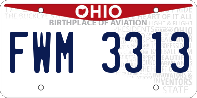 OH license plate FWM3313