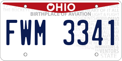 OH license plate FWM3341