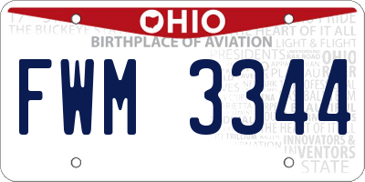 OH license plate FWM3344