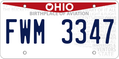 OH license plate FWM3347
