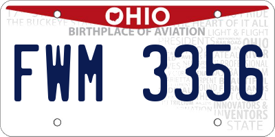 OH license plate FWM3356