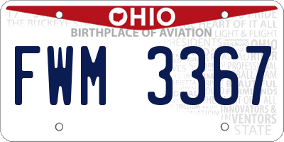 OH license plate FWM3367