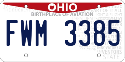 OH license plate FWM3385