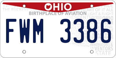 OH license plate FWM3386